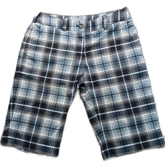 Nike Golf Tour Performance Dri- Fit Shorts. Woman's 8. Blue/ Black/ Gray Plaid.. - Picture 1 of 11